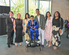 <b>Liam McKenna</b> (left), <b>Nylan Parthipan</b> (centre) and guests